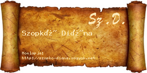 Szopkó Diána névjegykártya