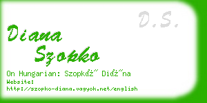 diana szopko business card